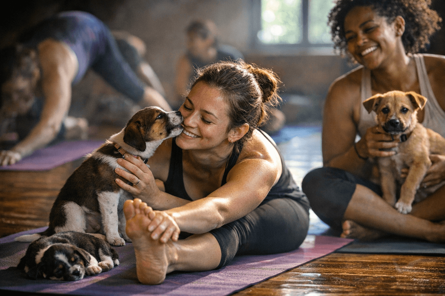 Dog Yoga Classes Pair Playful Workouts With Rescue Dog Adoptions