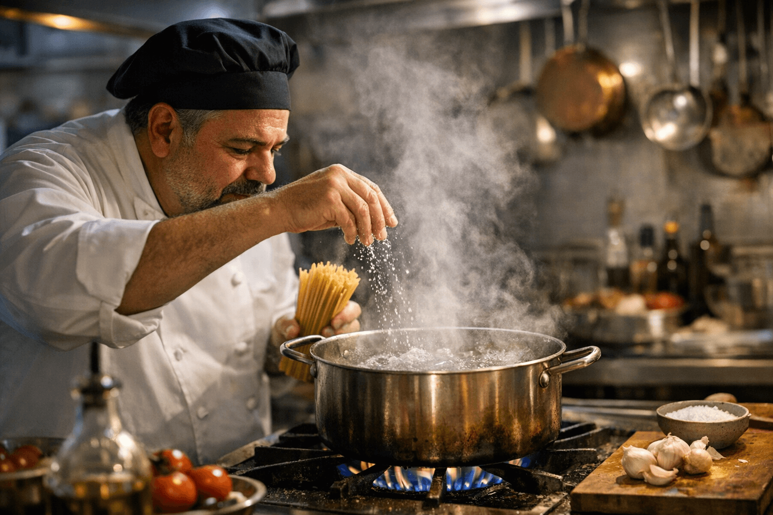 Italian Chef Says Salt and Boiling Water Make Perfect Pasta