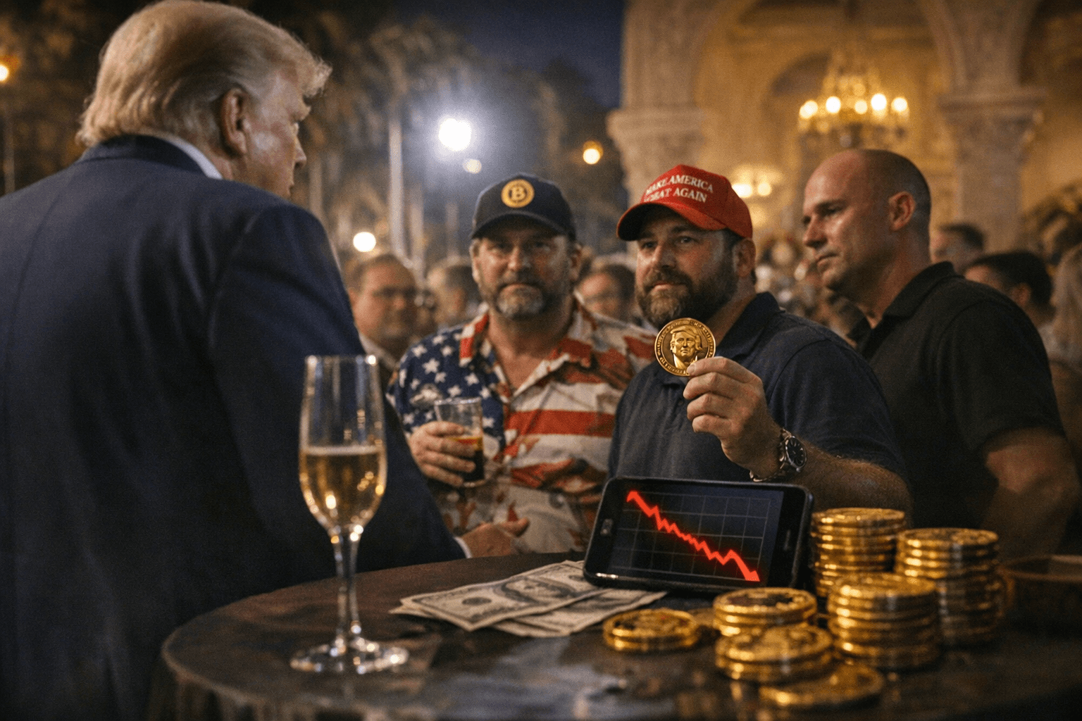 Trump Hosts Meme Coin Holders at Mar-a-Lago as Token Slides 96%