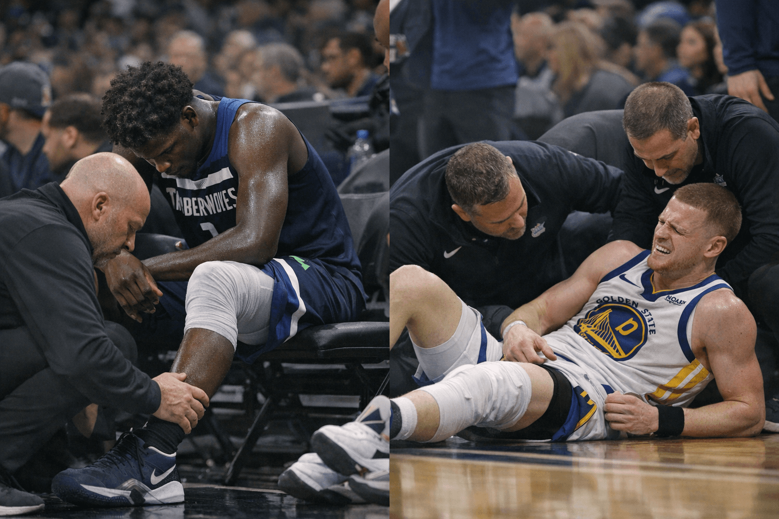Timberwolves lose Edwards, DiVincenzo to injuries in pivotal Game 4