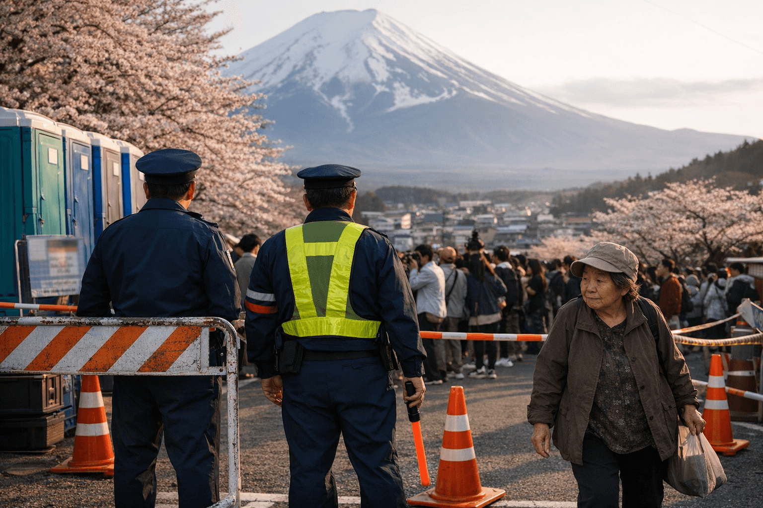Cherry Blossom Crowds Swamp Fujiyoshida, Residents Push Back Against Tourism Surge