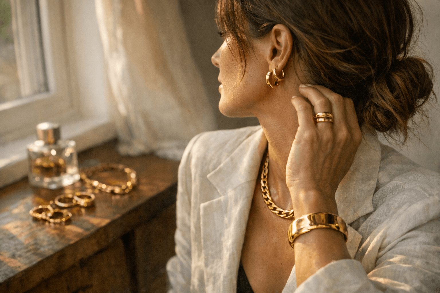 Gold Jewelry Takes Center Stage as the Outfit Hero Piece