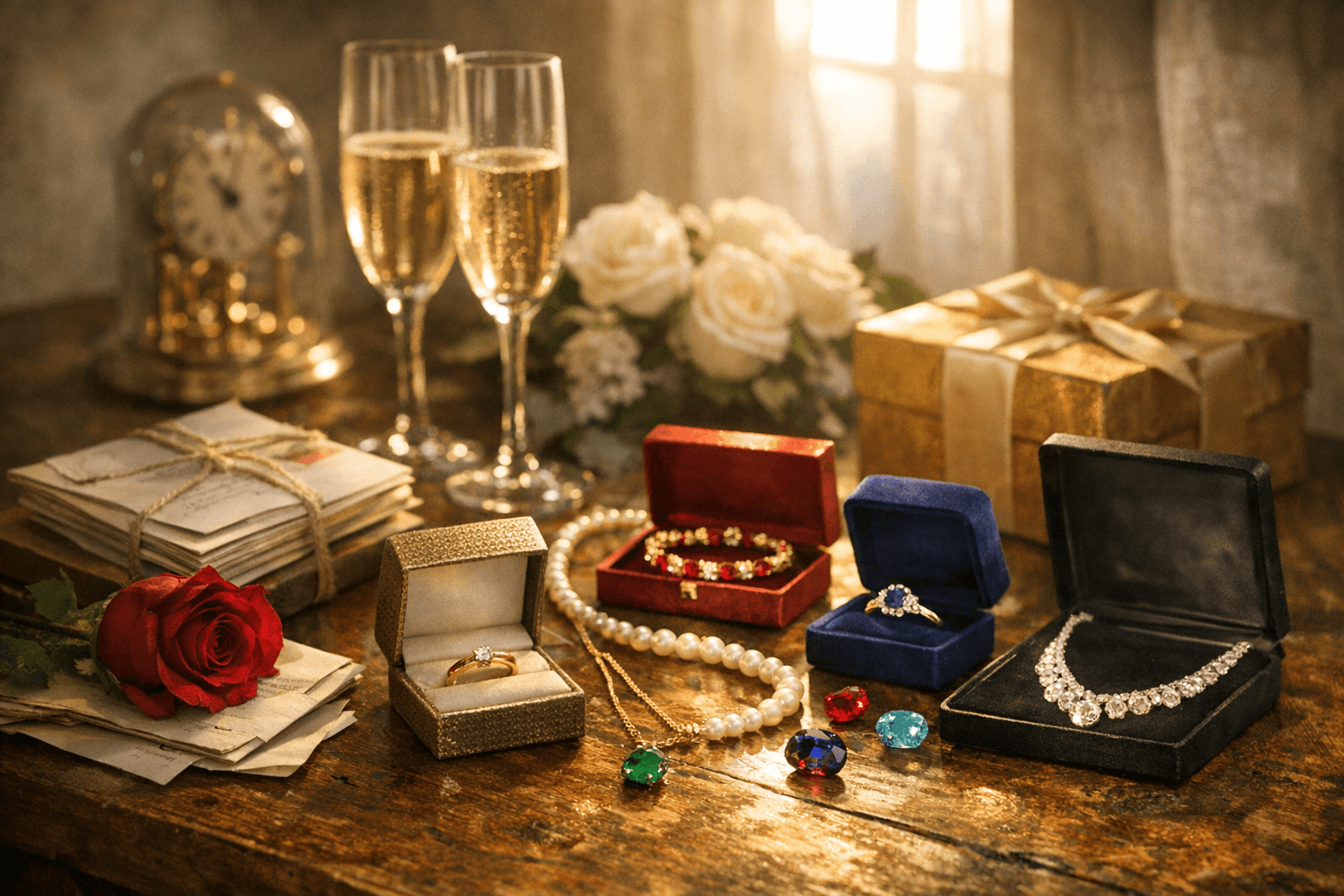 Anniversary gemstones by year, from gold to milestone diamonds