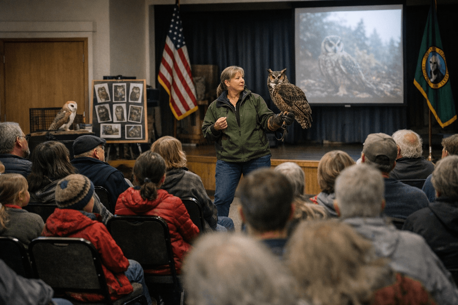 Camano Island owl program draws crowd, spotlights Washington species
