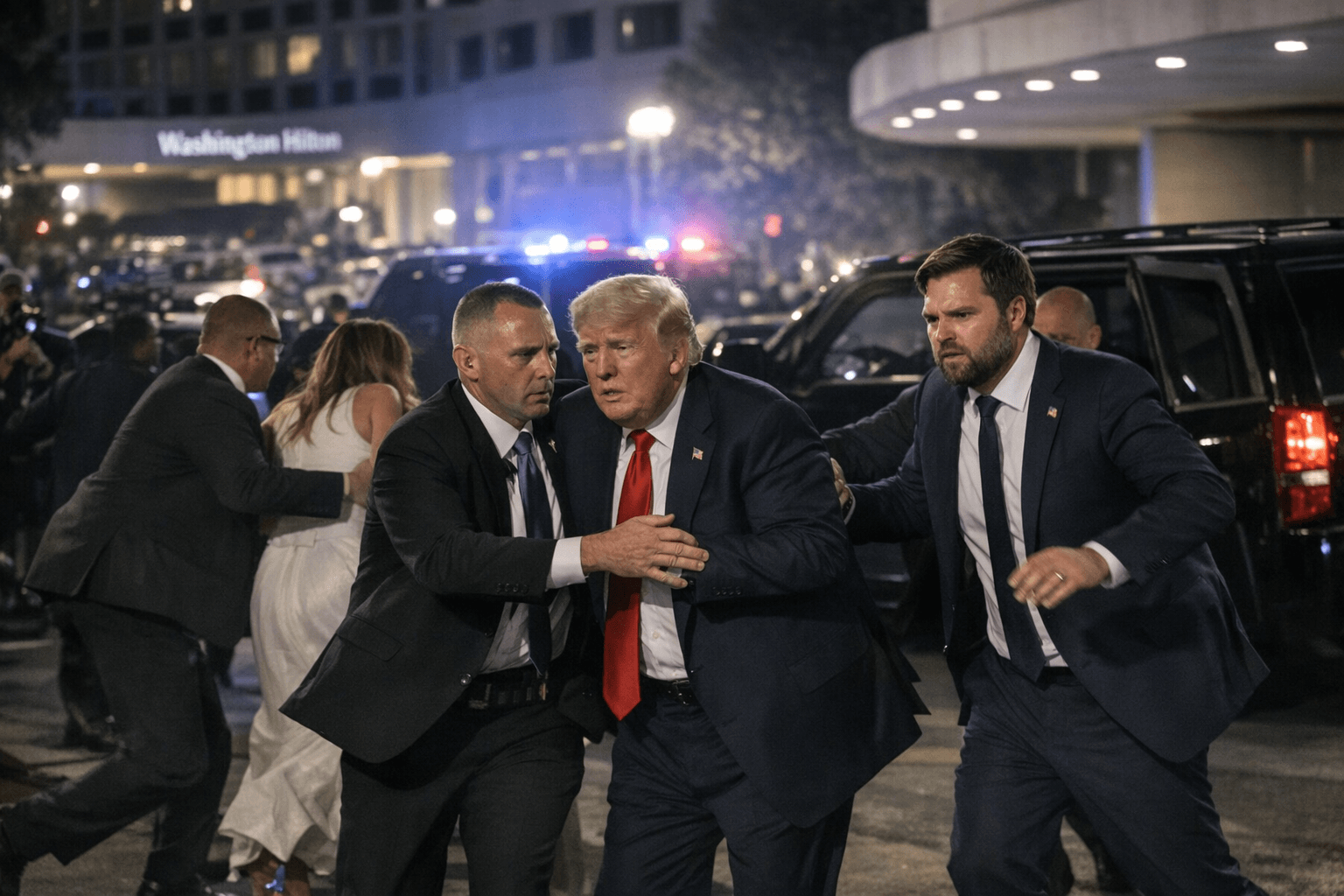 Shots fired near Correspondents' Dinner, Trump and Vance rushed off stage