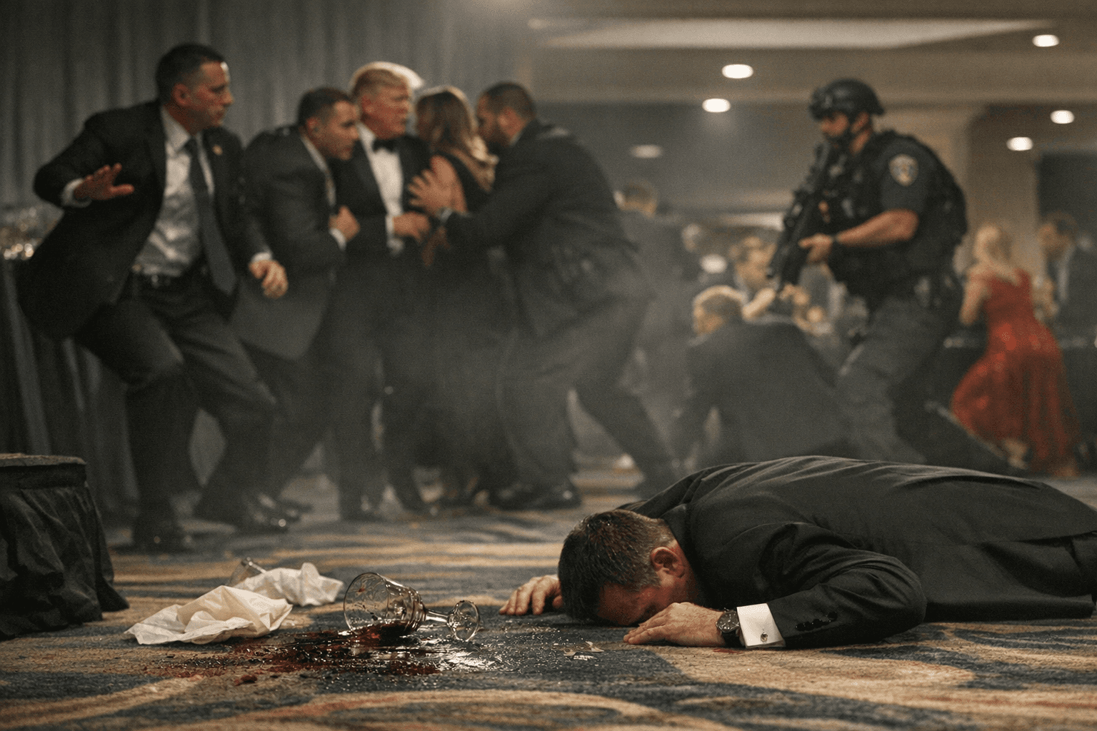 Gunfire interrupts White House Correspondents' Dinner as Trump attends first time