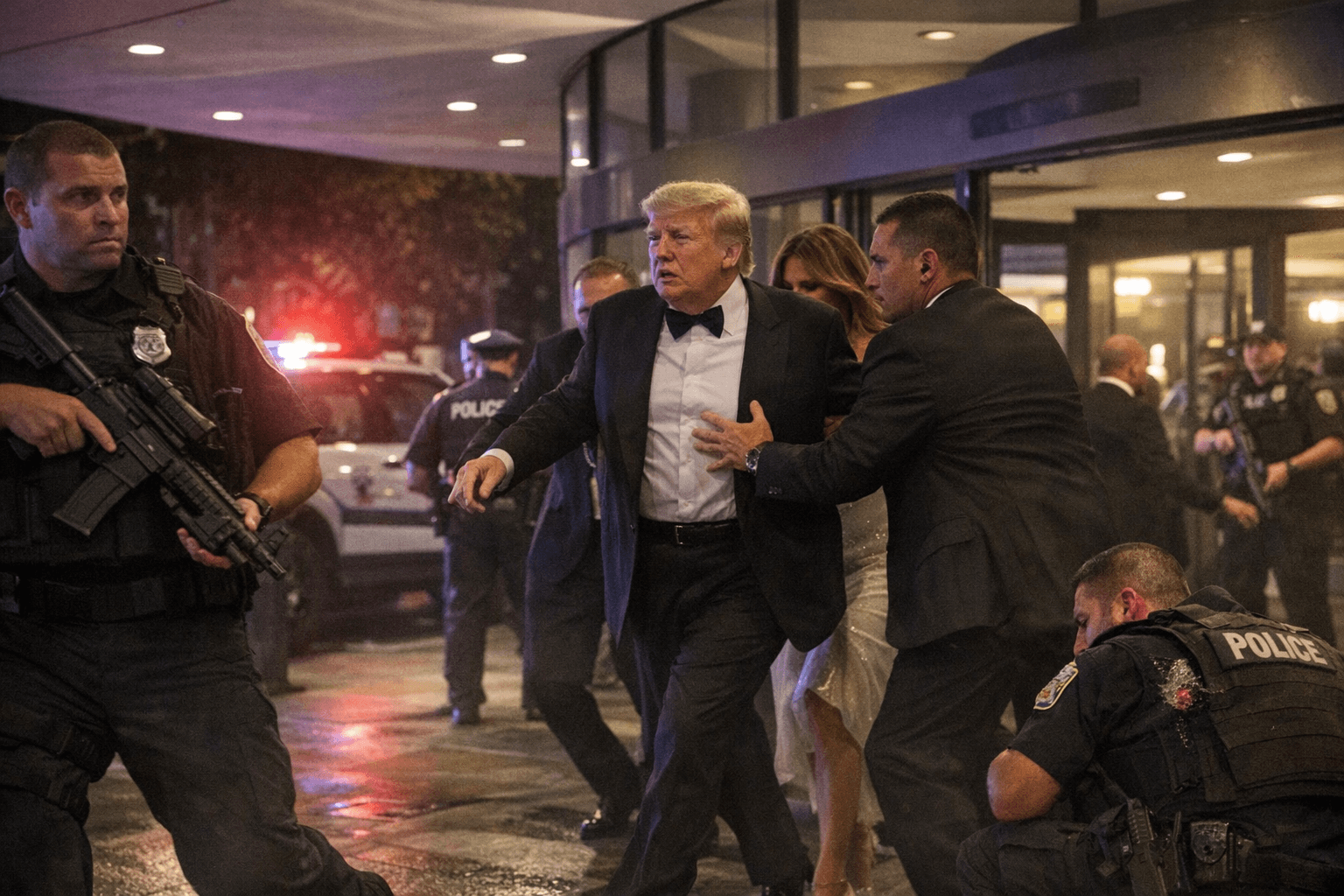 Trump Evacuated From White House Correspondents' Dinner After Shots Fired Outside Hilton