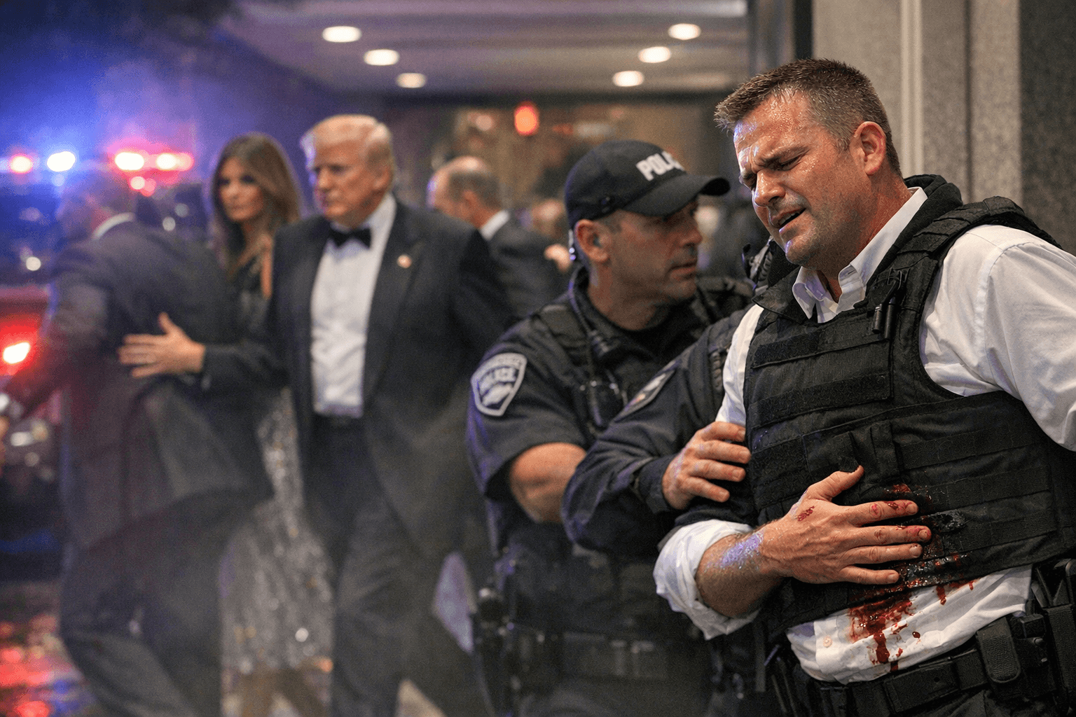 Shots fired at White House Correspondents’ Dinner, Trump says injured officer is fine