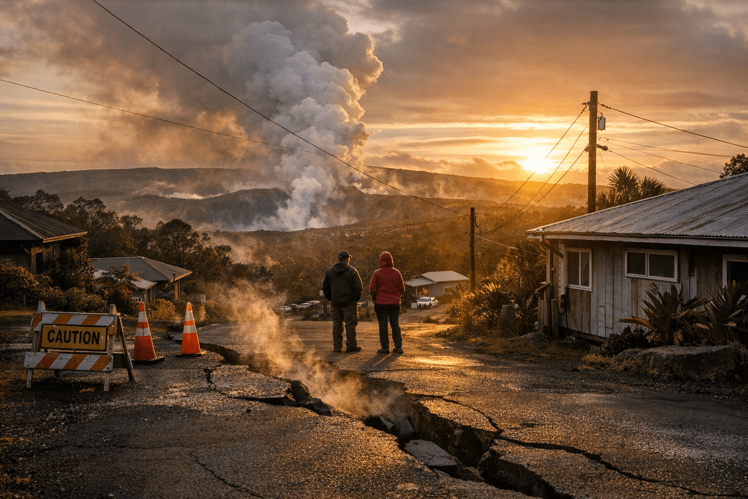 Shallow quakes and ground rise raise hazards at Kilauea summit