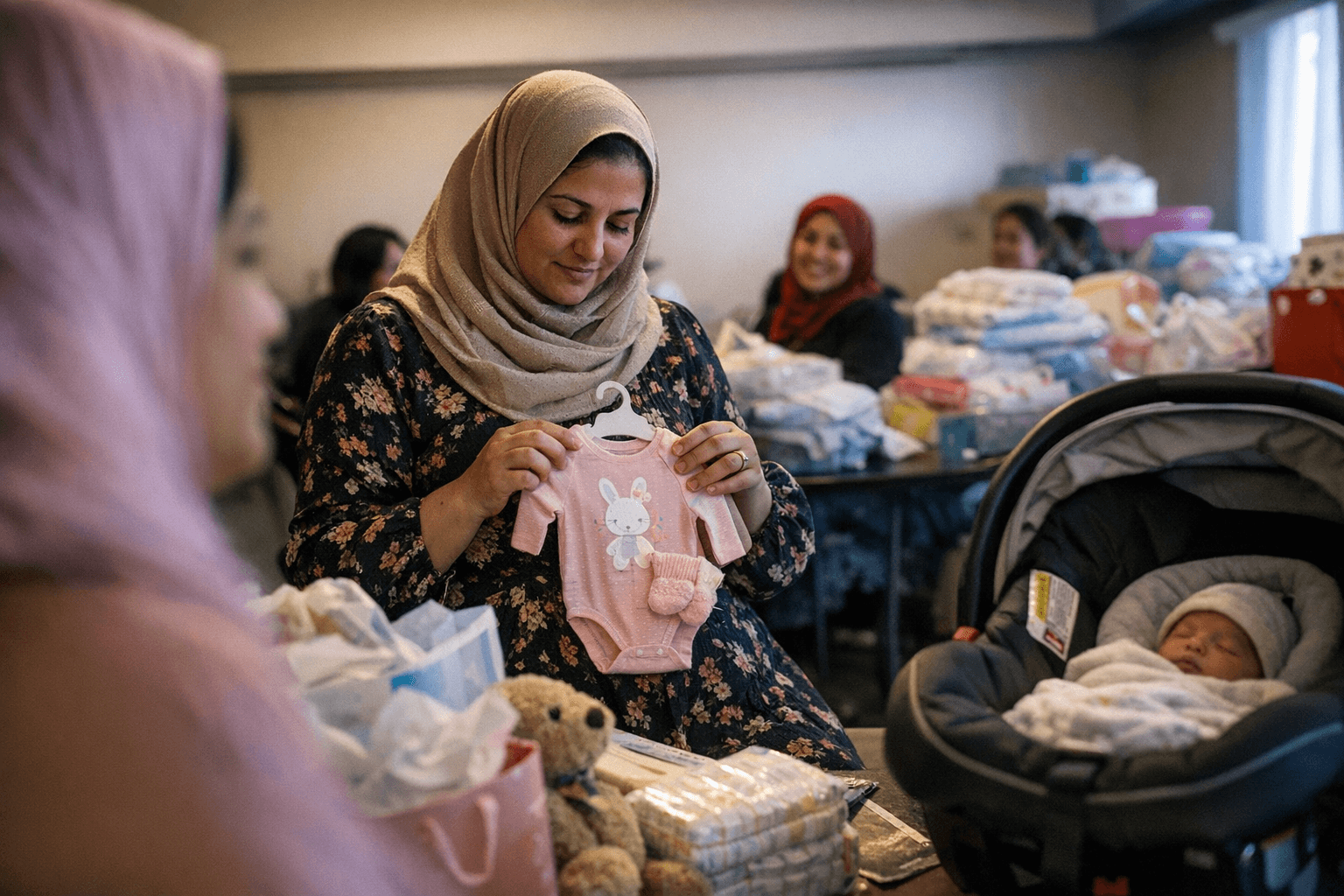 Gathering Humanity hosts baby shower for 25 refugee mothers, provides newborn kits