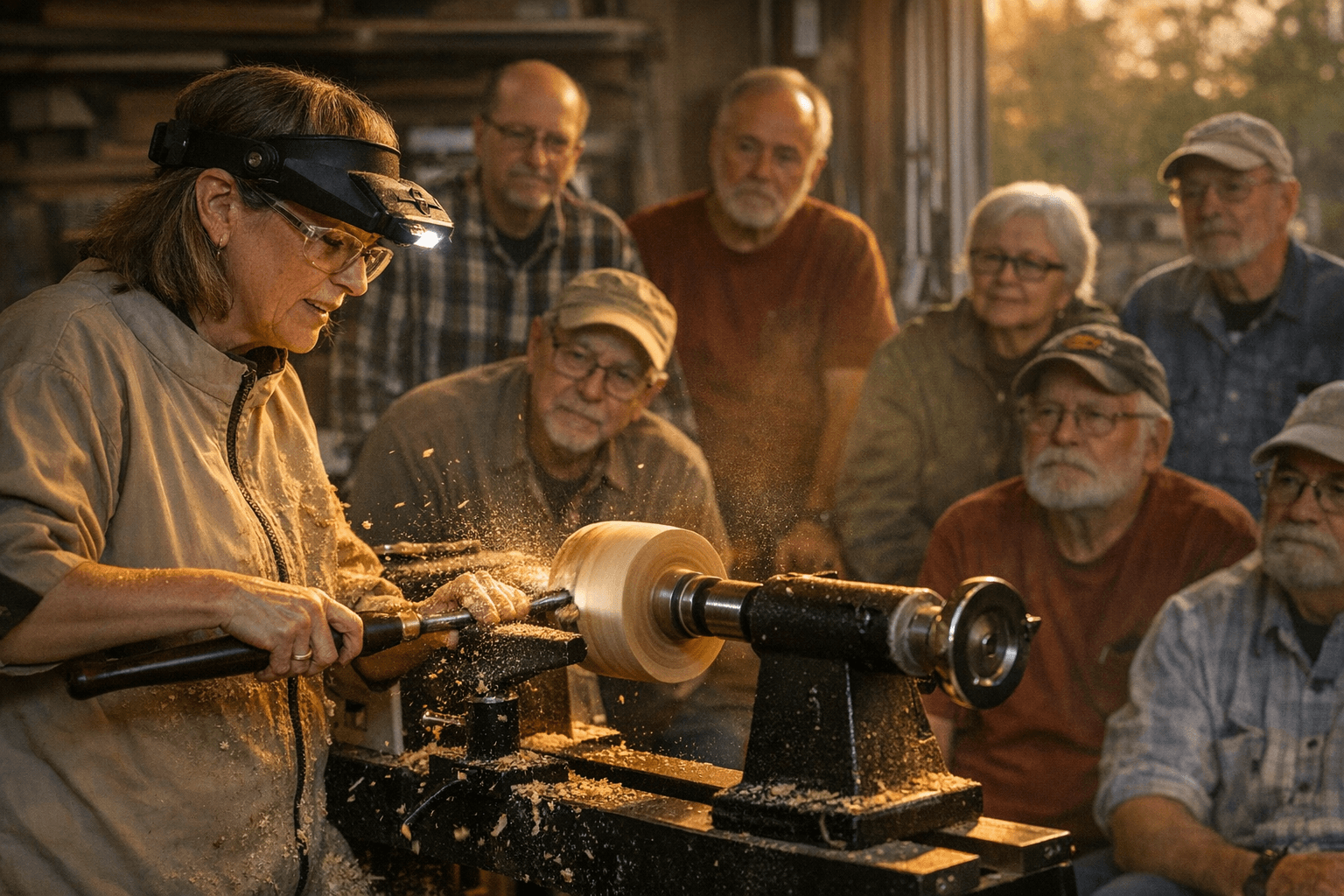 Cindy Drozda teaches clean gouge starts in free woodturning session