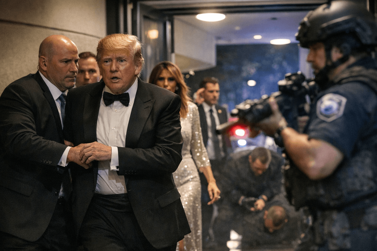 Gunfire Halts White House Correspondents' Dinner, Trump Evacuated, Suspect Arrested