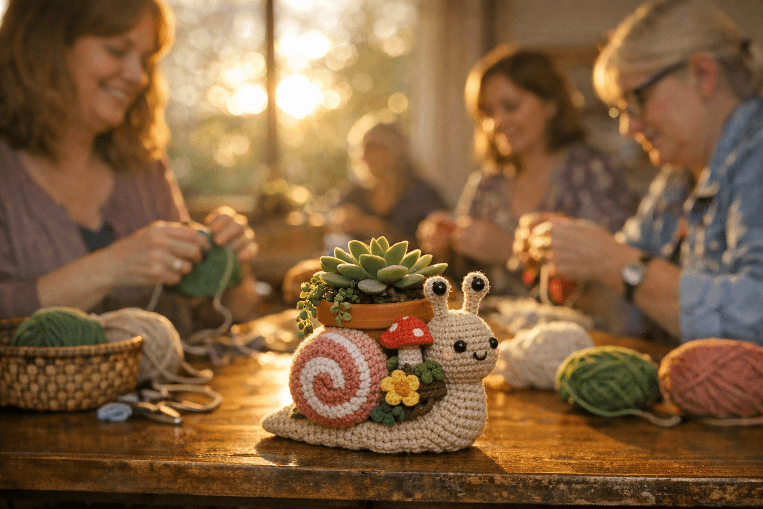 Crochet Snail Plant Holder Pattern Turns Planters Into Amigurumi Decor