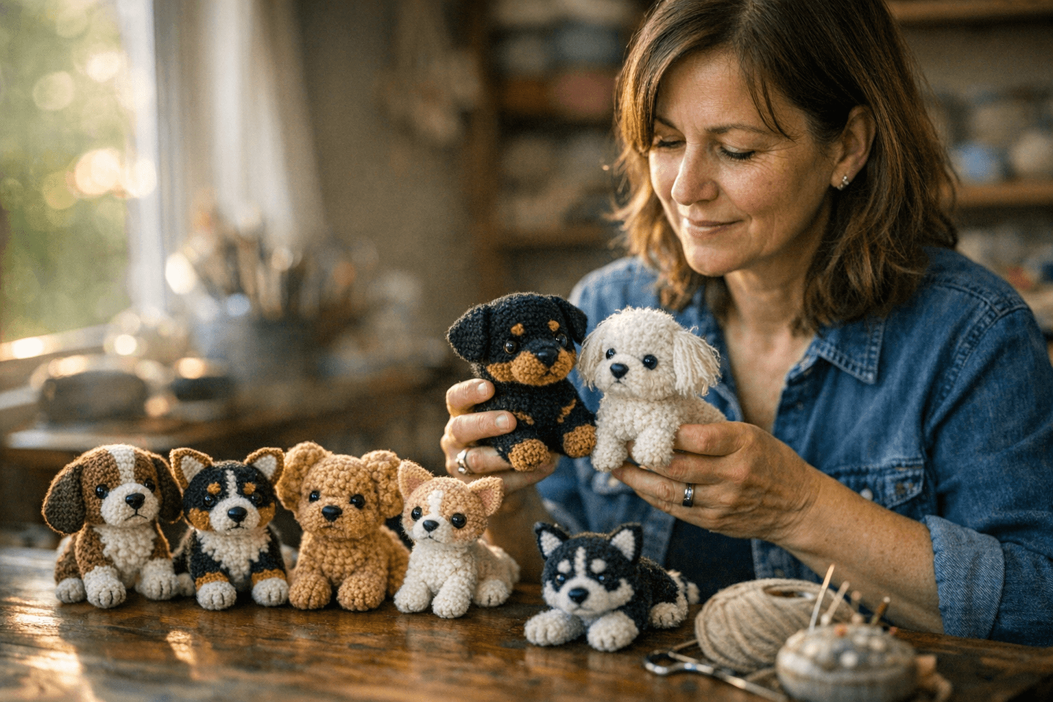 One Crochet Pattern Makes Seven Plush Dog Breeds