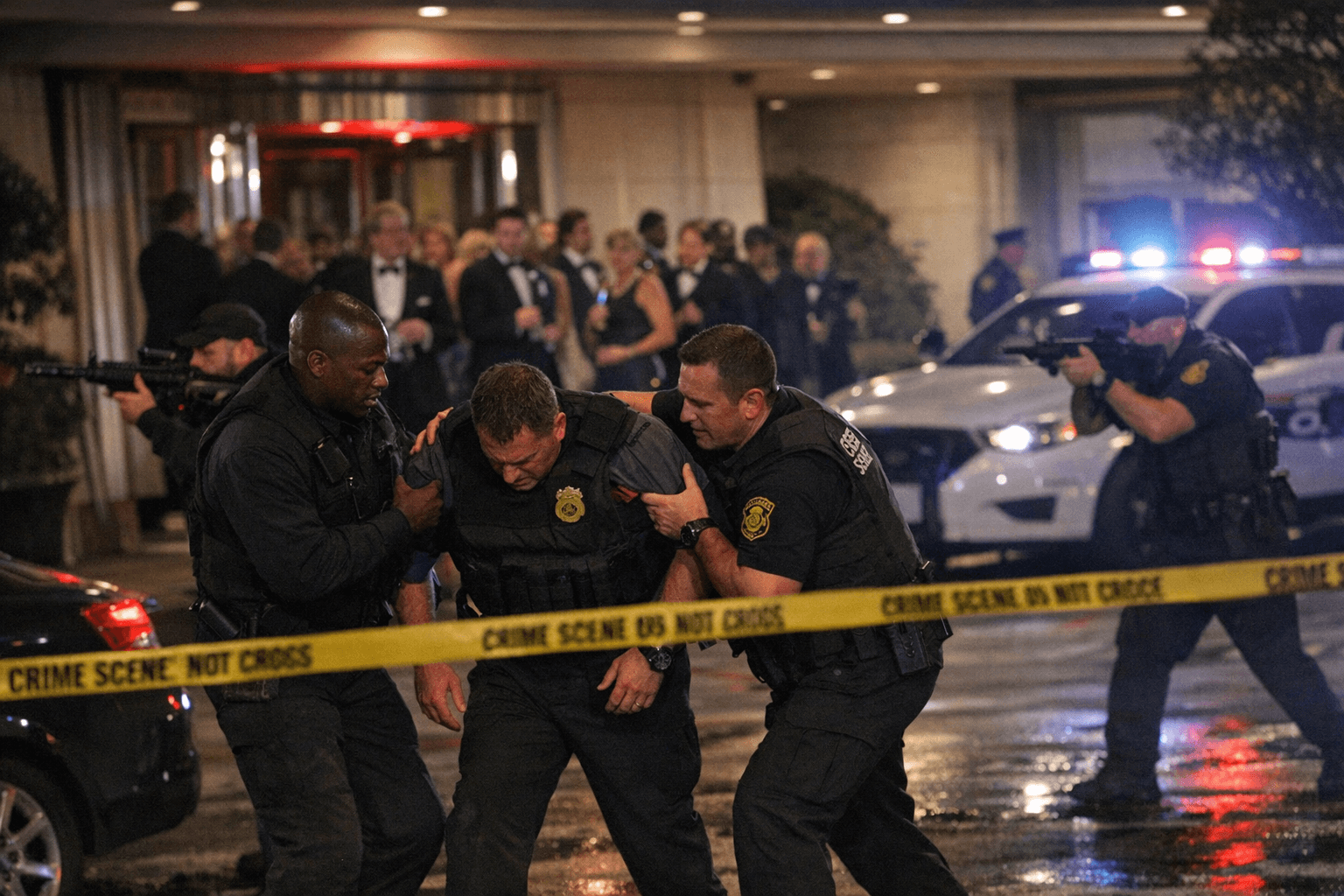 Shots halt White House Correspondents' Dinner, Secret Service officer struck by round