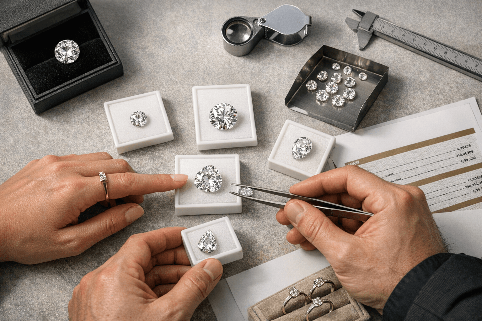 April Birthstone Shoppers Compare Loose Diamonds, Cut, Size, and Price