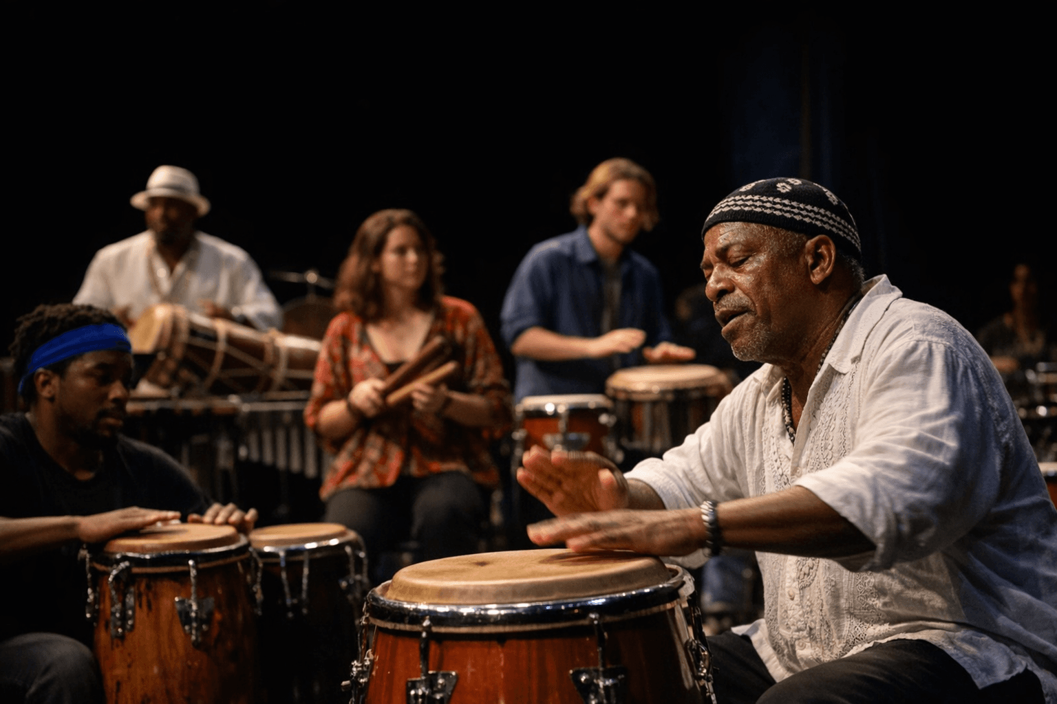 Georgetown's World Percussion Ensemble teams with Afro-Cuban drumming class for concert