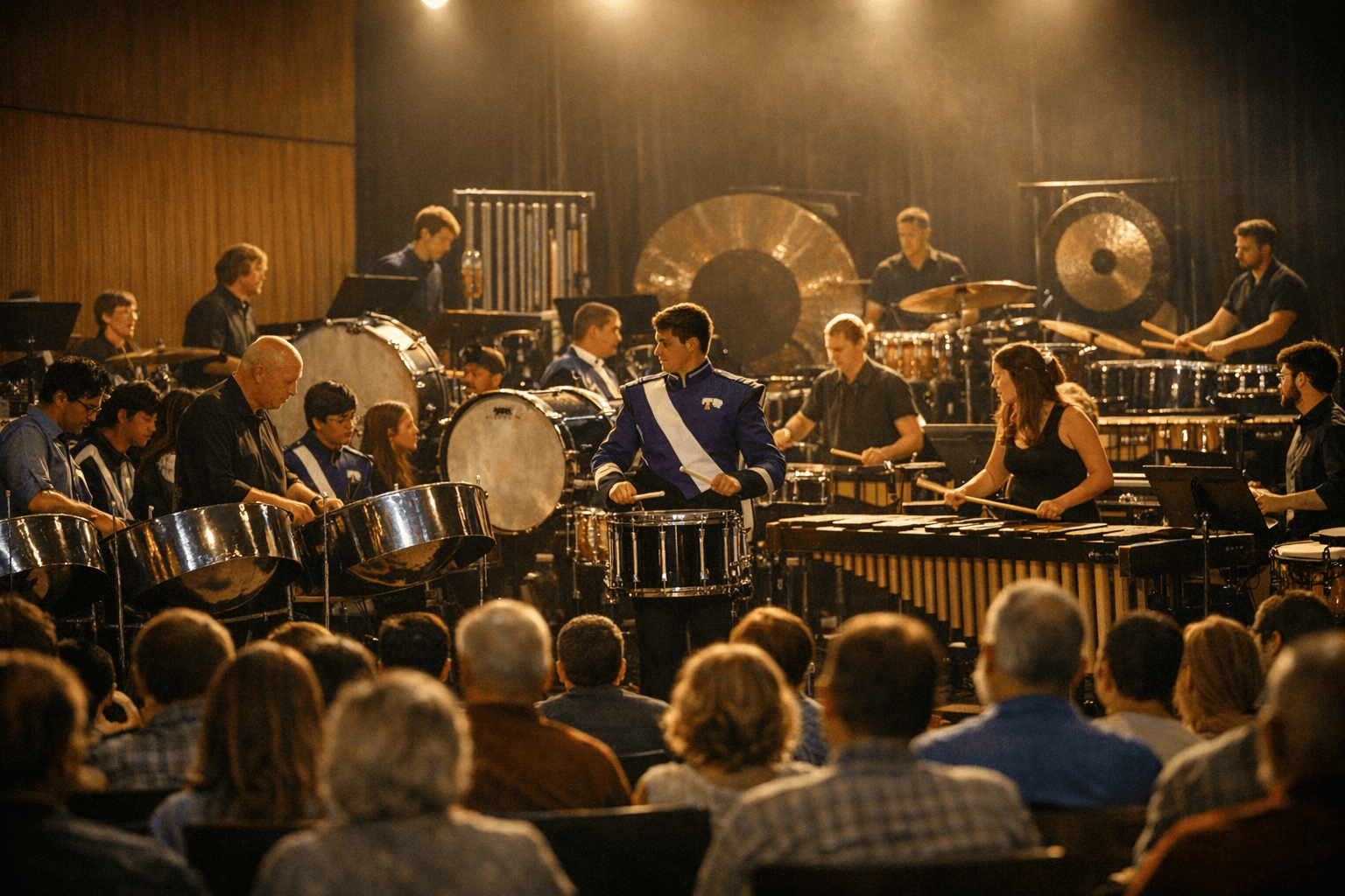 TCU percussion concert blends students, alumni, steel band, and drumline