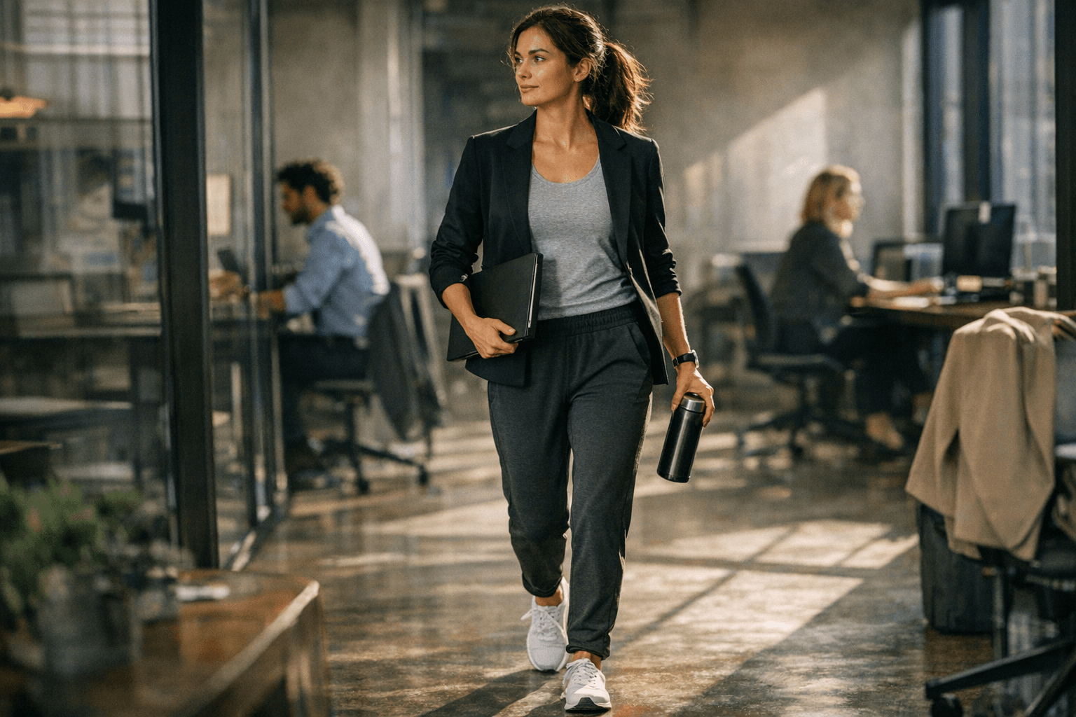 Athleisure workwear, polished pants and office-ready comfort meet
