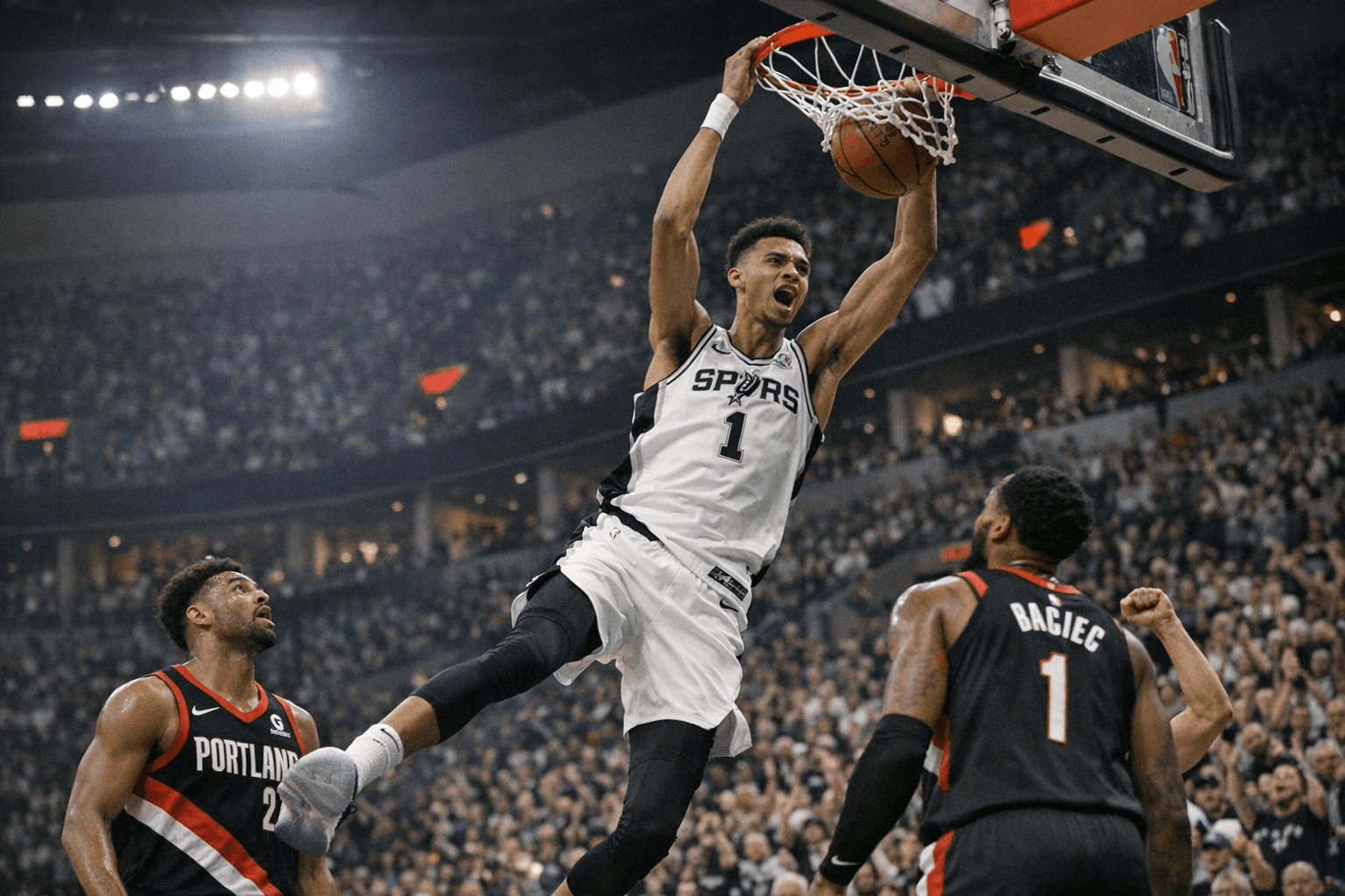 Wembanyama returns with 27 points as Spurs crush Blazers, seize 3-1 lead