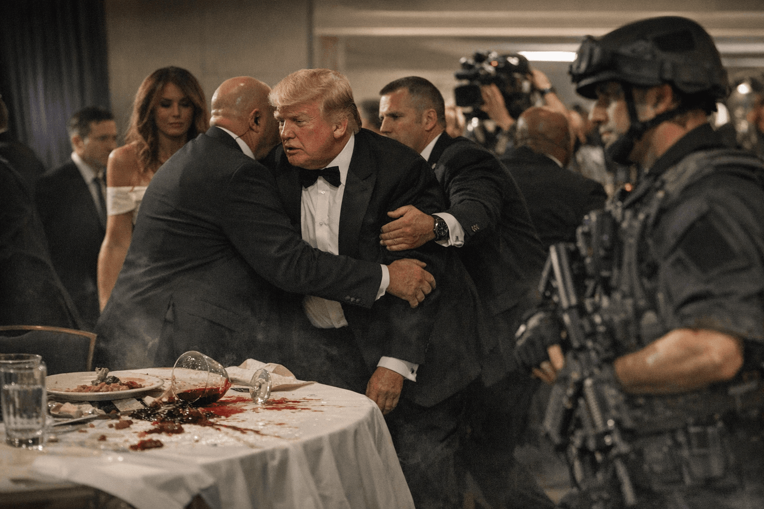 Trump evacuated after gunshots interrupt White House Correspondents’ Dinner