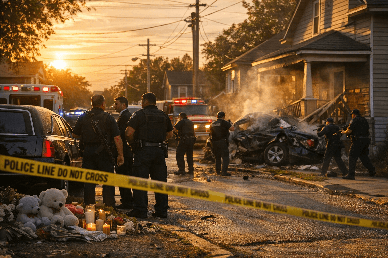 Gunfire erupts after toddler memorial in Burlington, police chase ends in crash