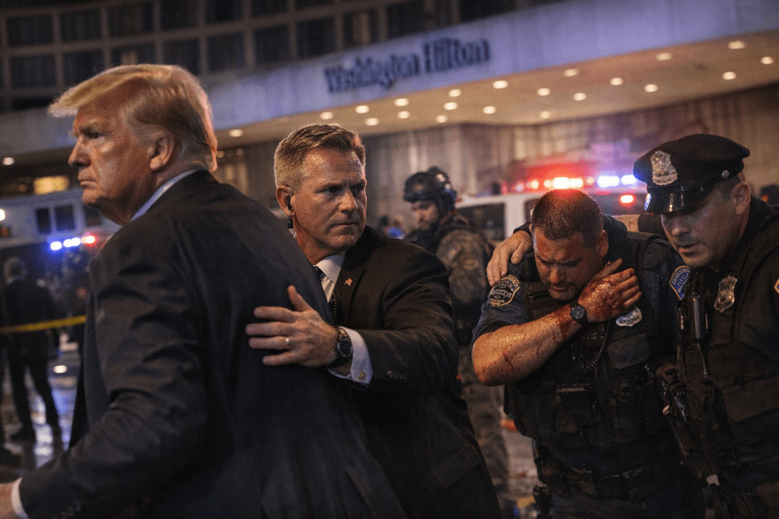 White House dinner evacuated after shooting, suspect in custody, officer injured