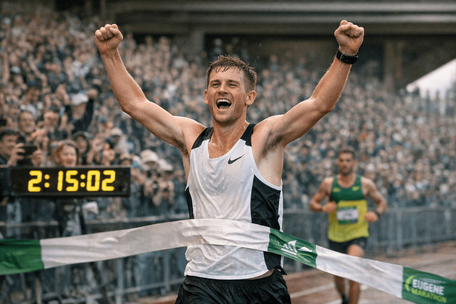 First-time runner Jax Siddall shatters Eugene Marathon men’s record