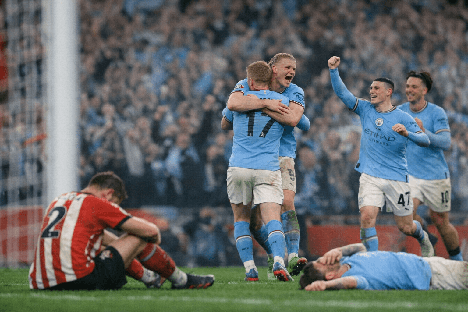 Manchester City rally past Southampton to reach record fourth FA Cup final