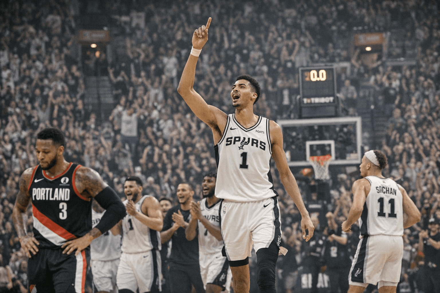 Wembanyama Returns as Spurs Rally Past Trail Blazers, Take 3-1 Lead