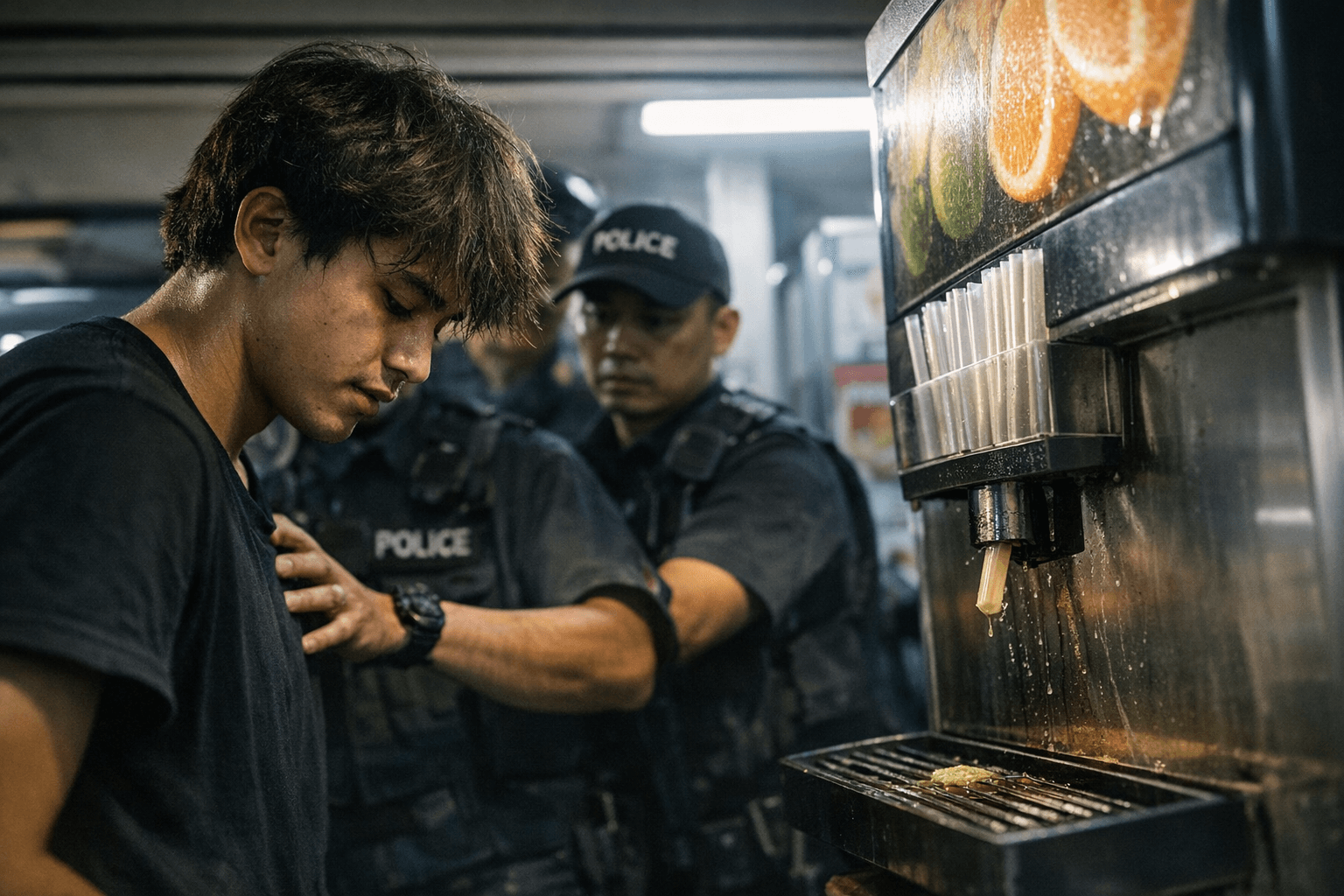 Teen charged in Singapore after licking juice dispenser straw on video