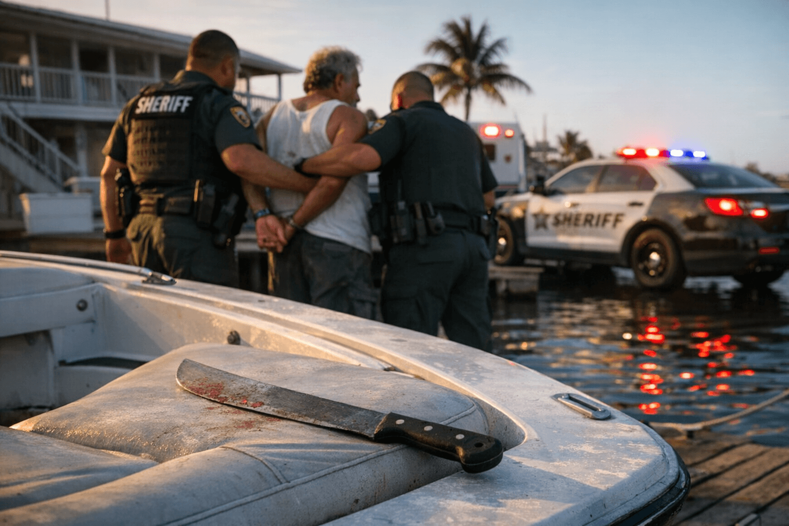 Marathon boat argument turns violent, man accused of swinging machete