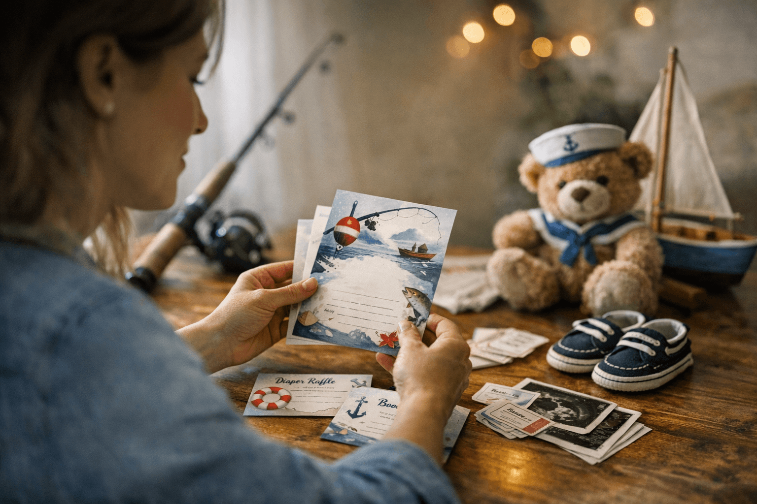 Fishing and Nautical Baby Shower Invitations Add Practical Extras