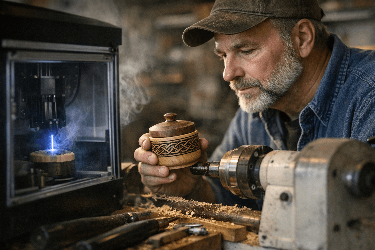 Laser Inlay Meets Lathe Work in Modern Box Turning