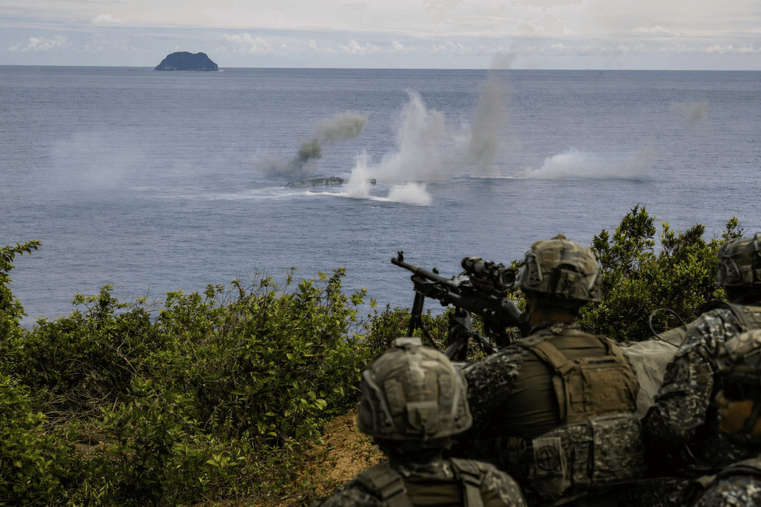Philippine, U.S. and allied forces rehearse coastal defense on Palawan