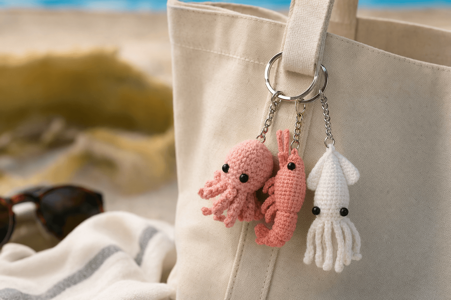 Quick Sea-Creature Crochet Keychains Bring Summer Charm to Bags