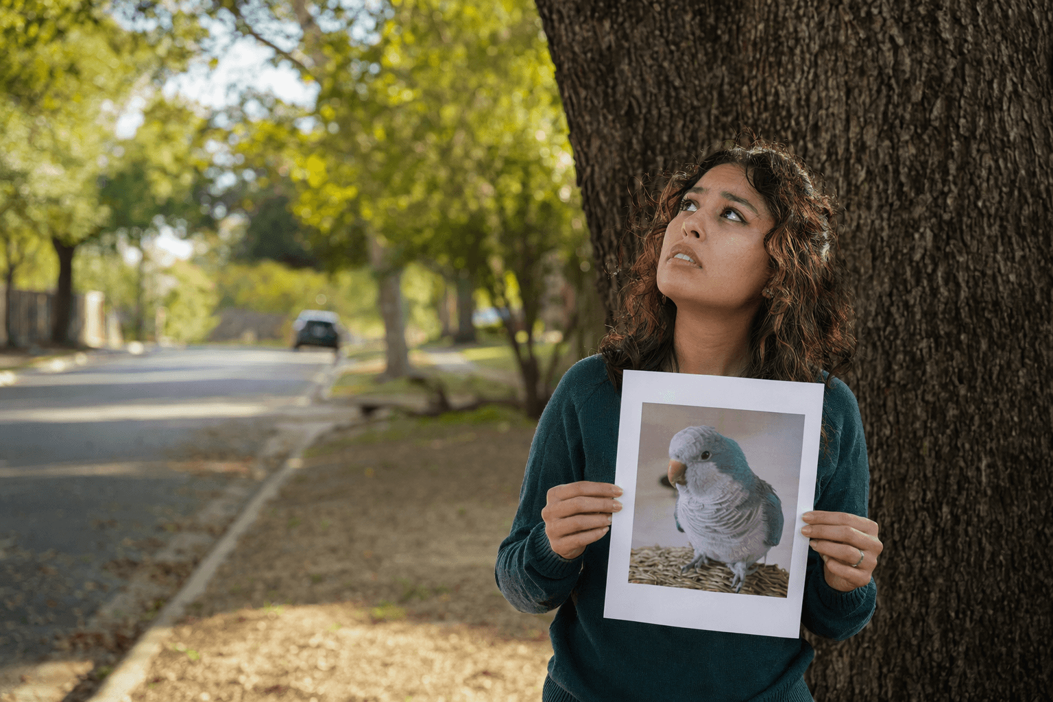 Veterinary student searches for lost Quaker parrot Blue, beloved family companion