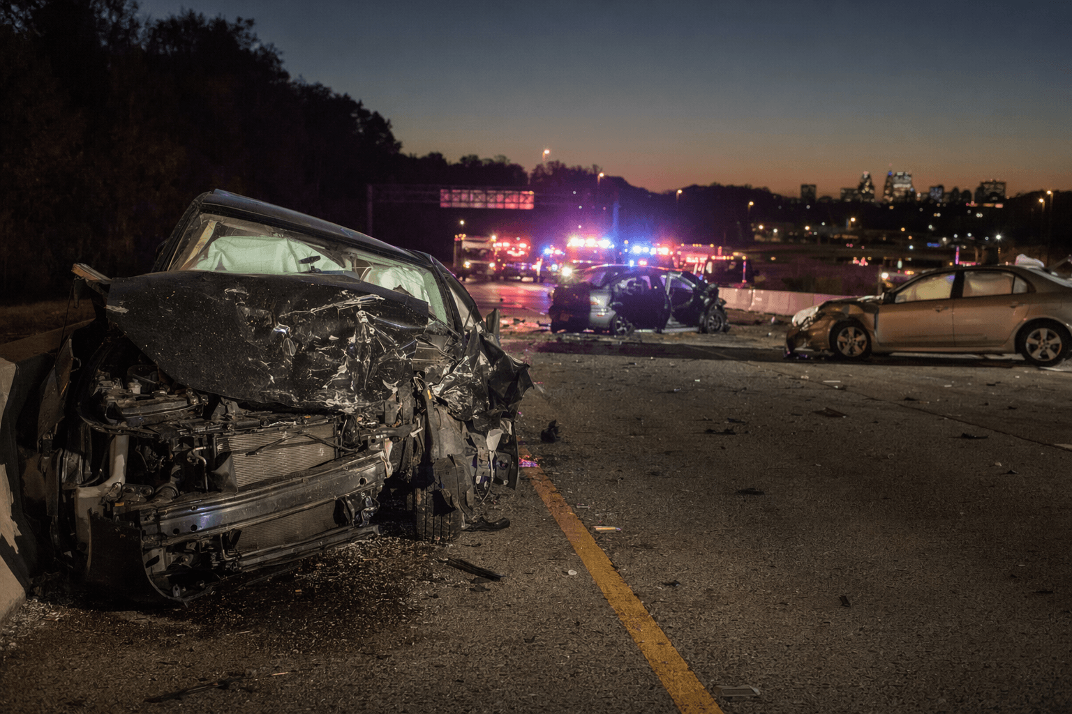 Two hurt in three-vehicle crash on Capital Beltway in Prince George's County