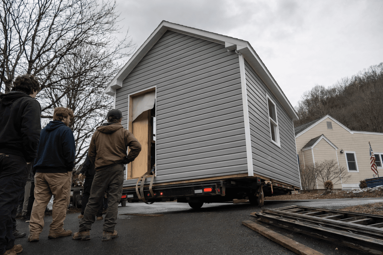 Orange-Ulster BOCES students deliver first tiny home for veterans village