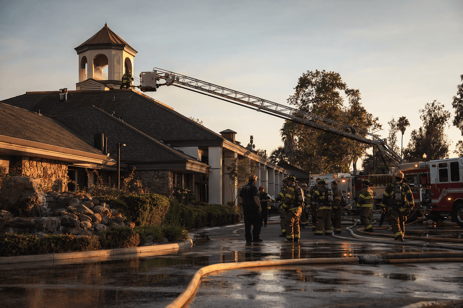 40 firefighters battle attic fire at North Fresno country club