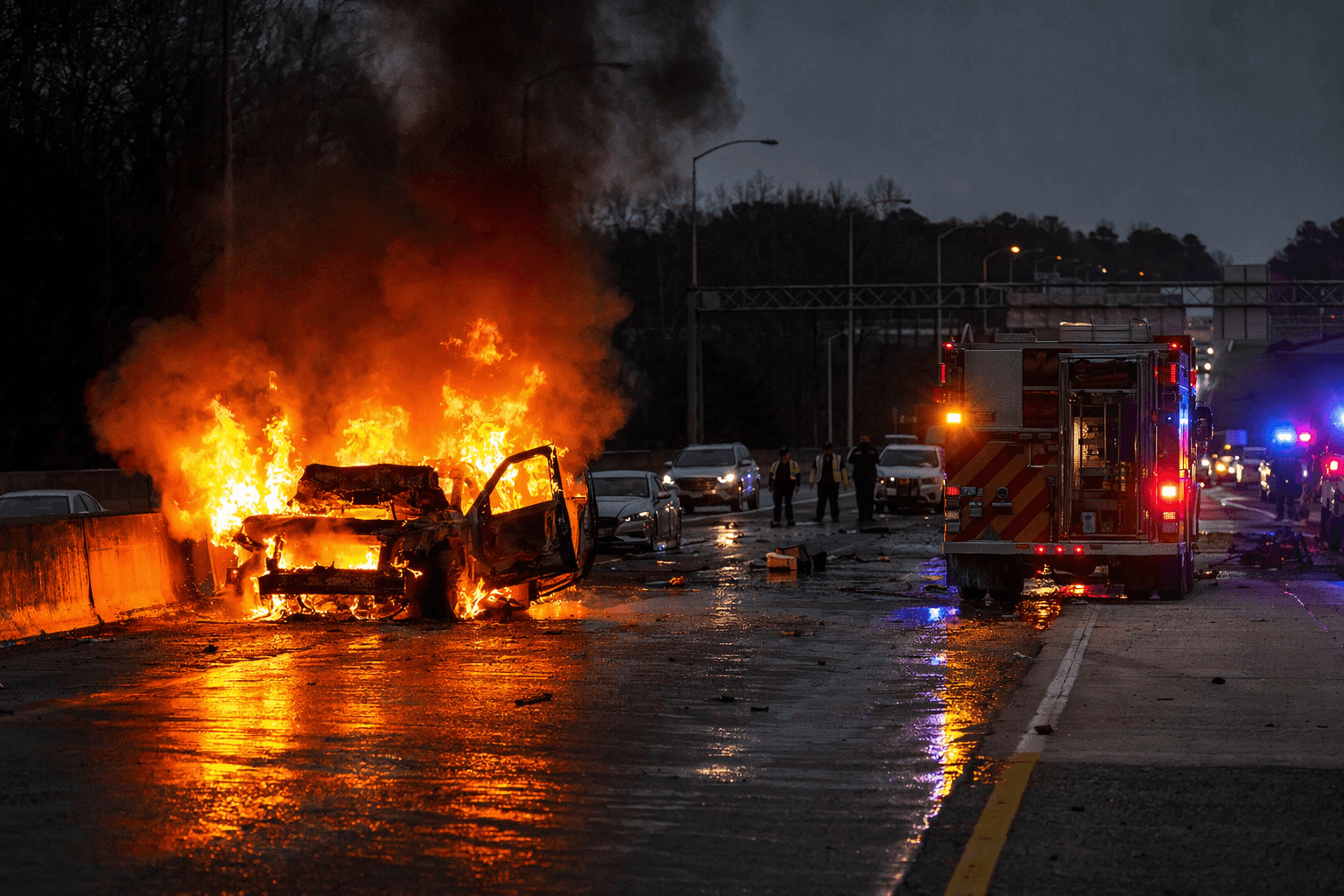 Fiery I-74 crash in High Point injures five, police investigate