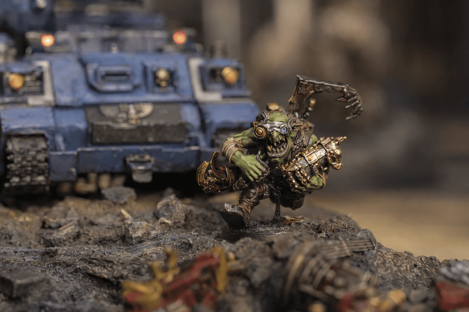 Warhammer 40,000: Armageddon reveals a sneaky Gretchin chasing loot