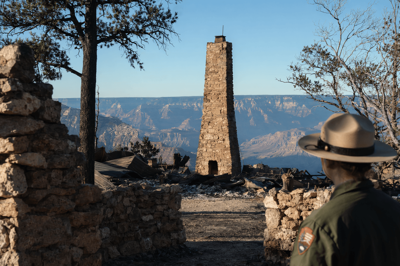 Hobbs Blames Grand Canyon Fire on NPS, Lodge Rebuilding Begins
