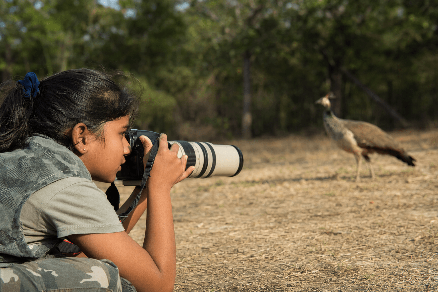 Nine-Year-Old Indian Girl Wins Wildlife Photography Award for Peahen Image