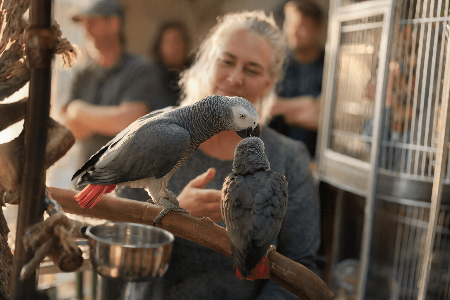 Grieving African Grey Finds New Companion After Heartbreaking Loss