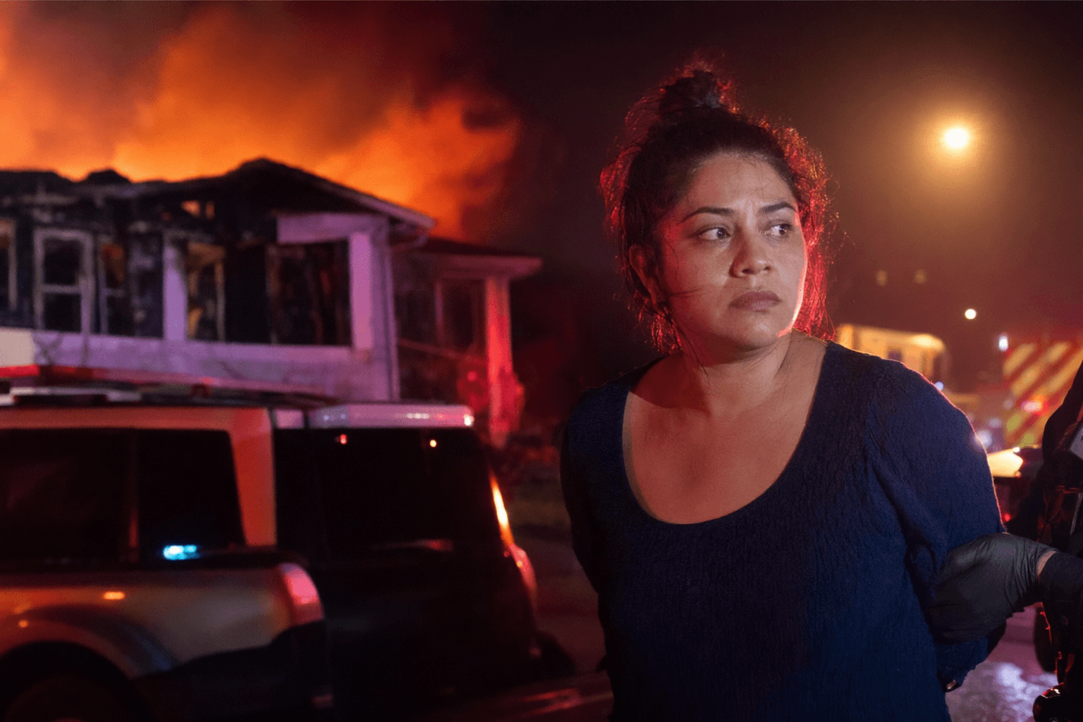 Carrollton woman arrested after husband stabbed, home burns in overnight incident