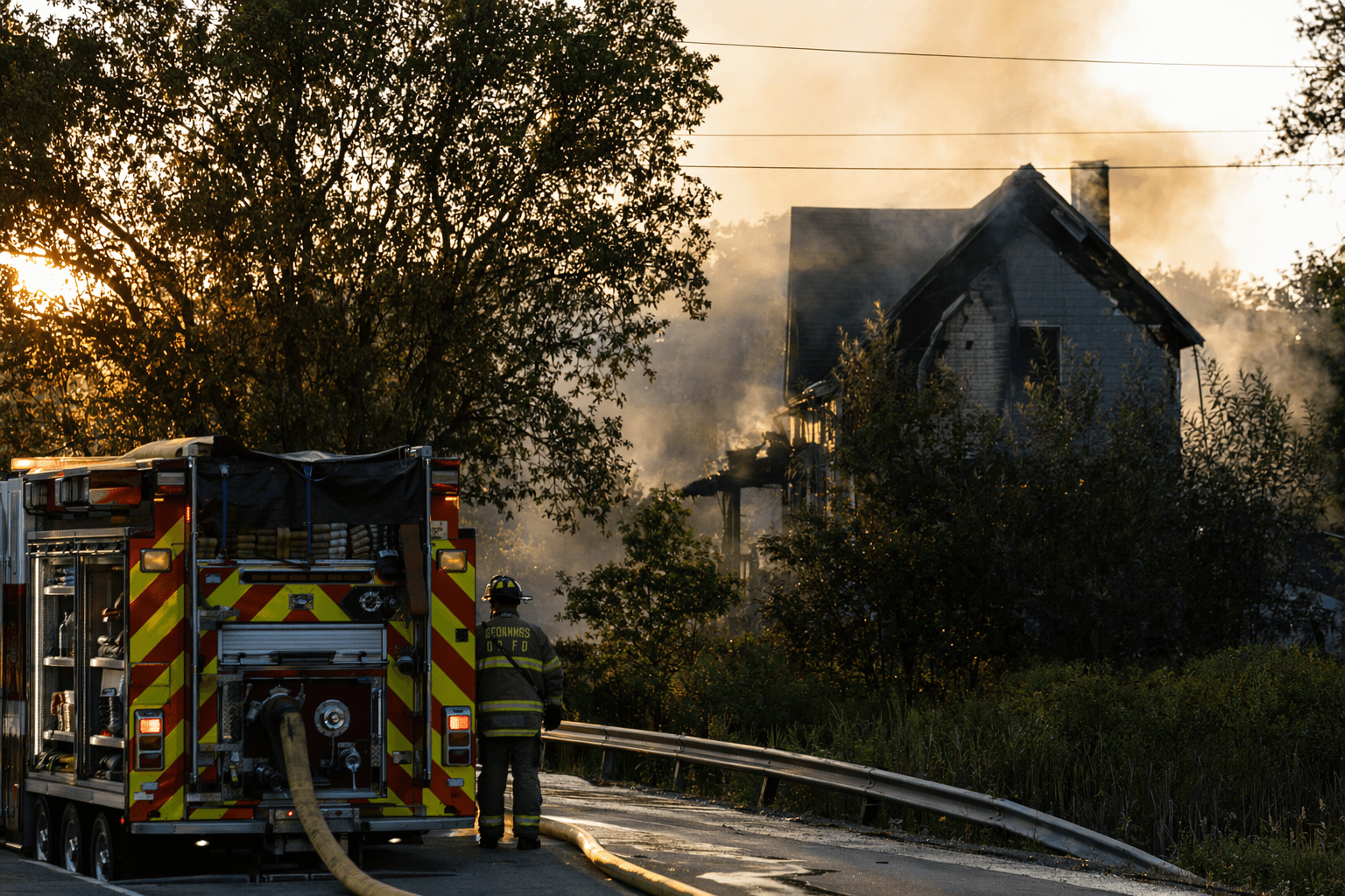 House fire closes Brunswick's River Road for hours, traffic disrupted