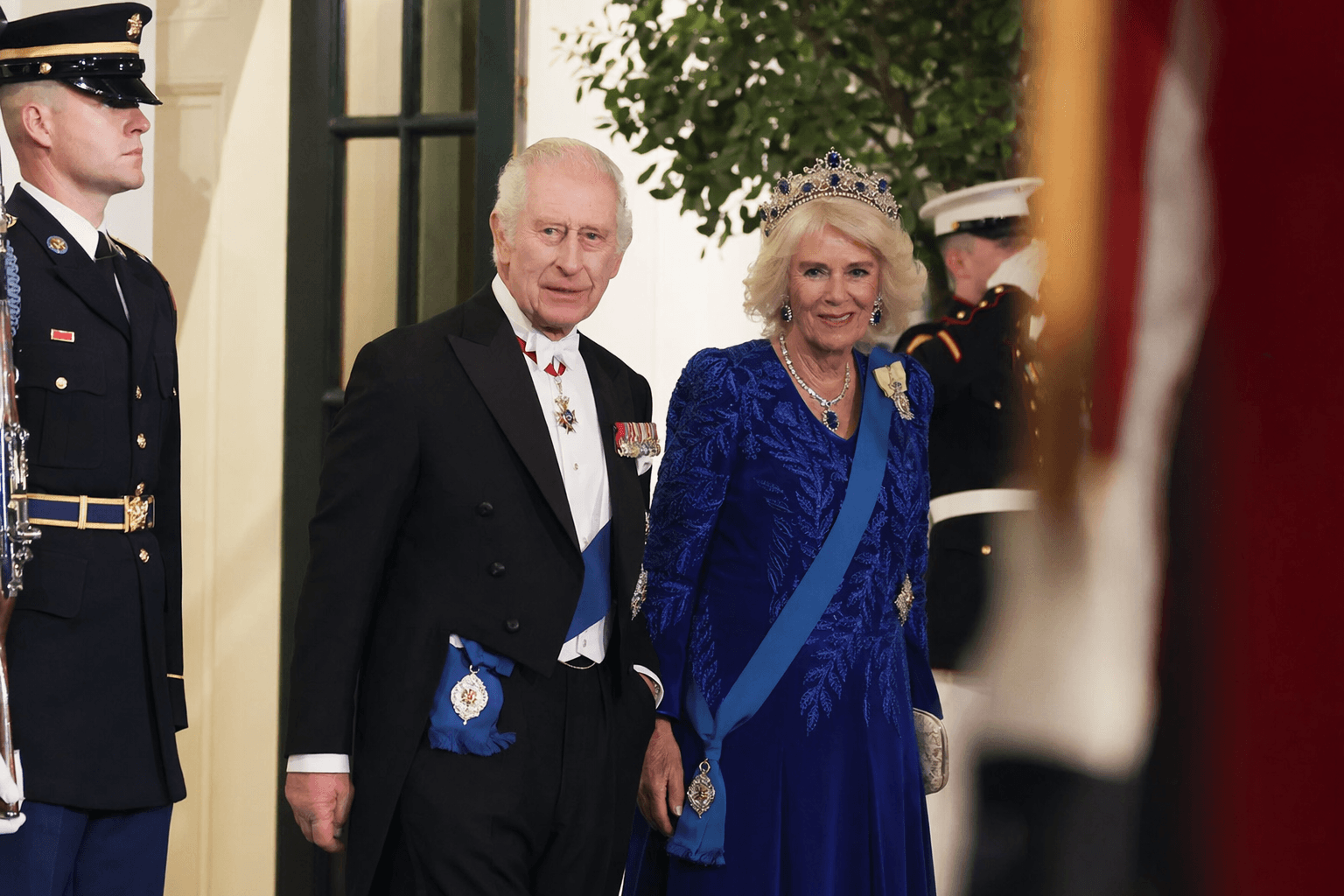 King Charles and Queen Camilla arrive for Trump state dinner at White House