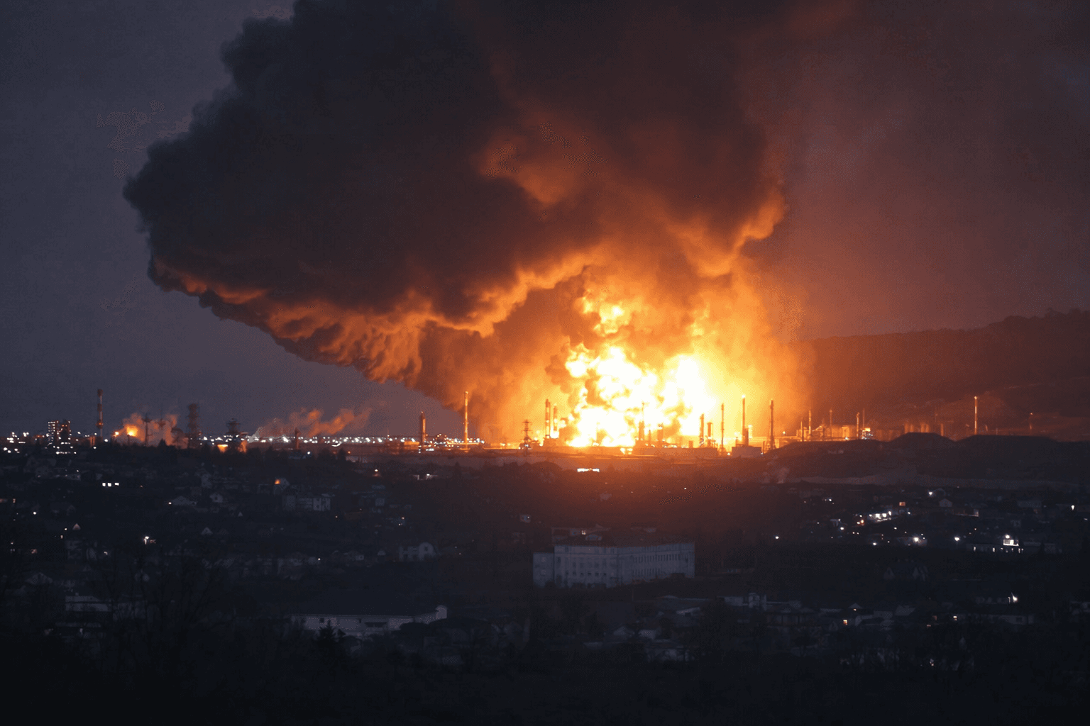 Ukrainian drone strike ignites major fire at Russia's Tuapse refinery