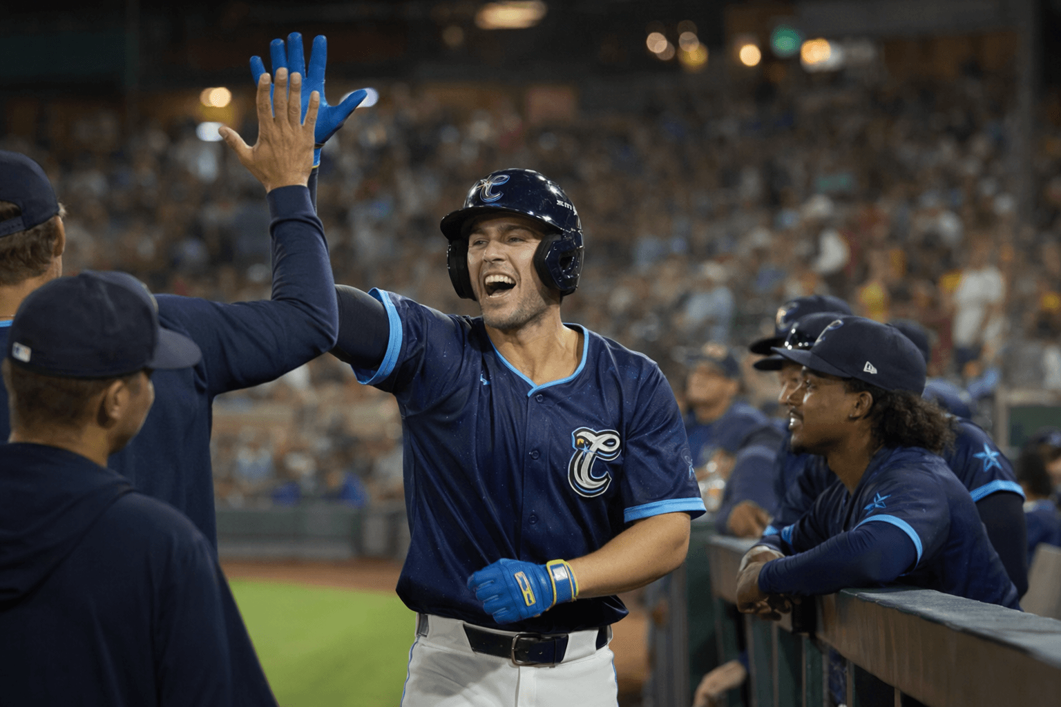 Comets blast five-run first, top Express 7-3 in series opener